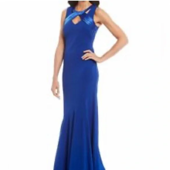 Jessica Howard | Dresses | Jessica Howard Size 6 Blue Cutout Long Gown  Sleeveless Evening Formal D1 | Poshmark